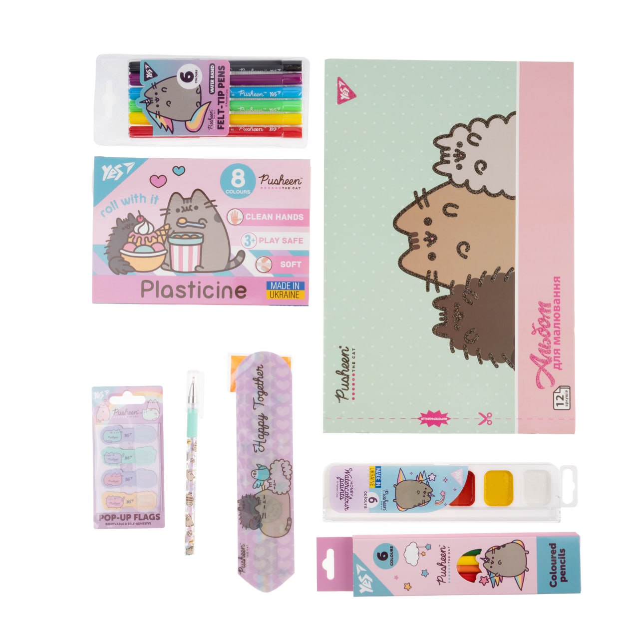 Набір канцелярії №3 "Pusheen" 8 предметів, 450179 Yes 1