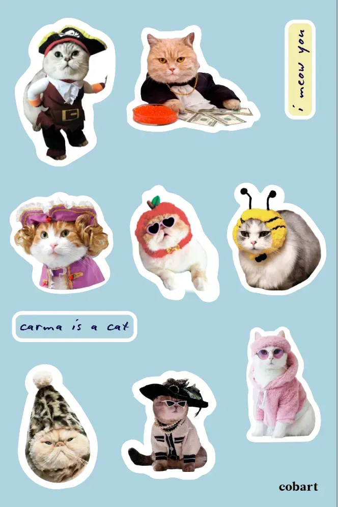 Стікерпак 3D А6 "Cats" Cobart 1