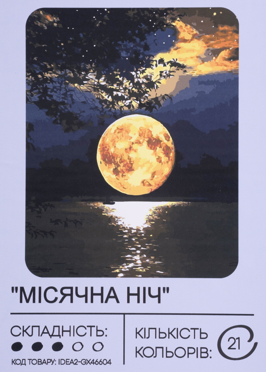 Картина по номерам "Лунная ночь" 40*50 см, IDEA2-GX46604, ТМ "99IDEAS"