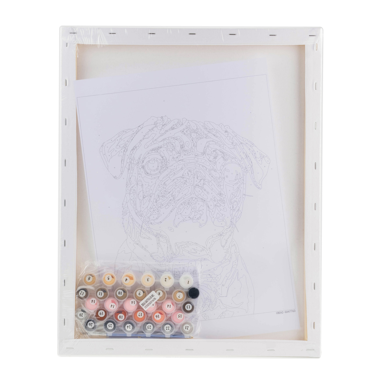 Картина по номерам "Мопс на розовом фоне" 40*50 см, IDEA2-GX47763, ТМ "99IDEAS" 3