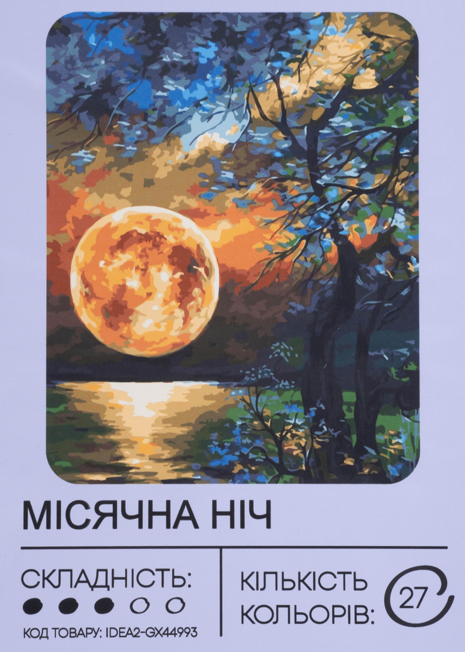 Картина по номерам "Лунная ночь" 40*50 см, IDEA2-GX44993, ТМ "99IDEAS"