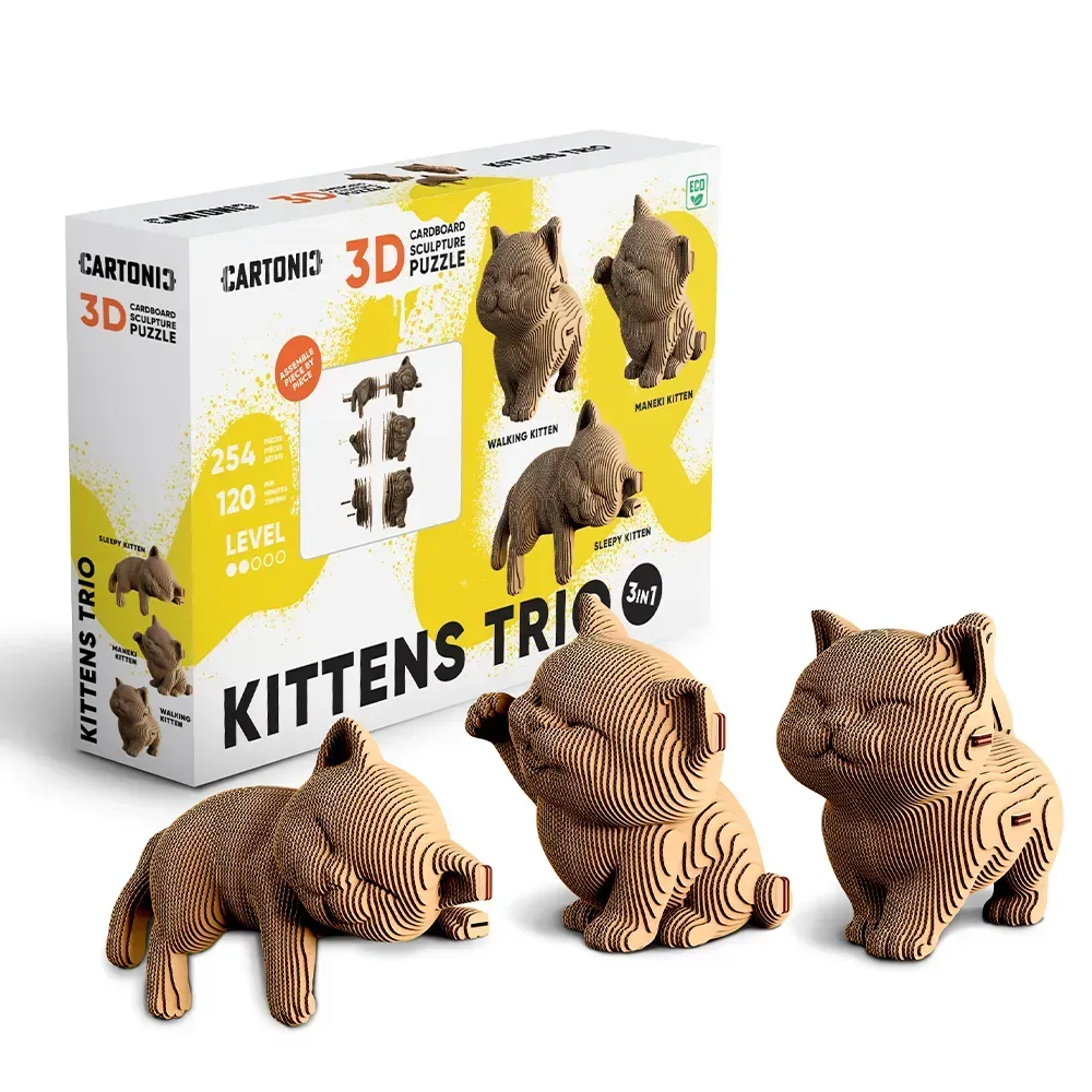 Картонний конструктор "Cartonic 3D Puzzle KITTENS TRIO", CARTKITTENS 11