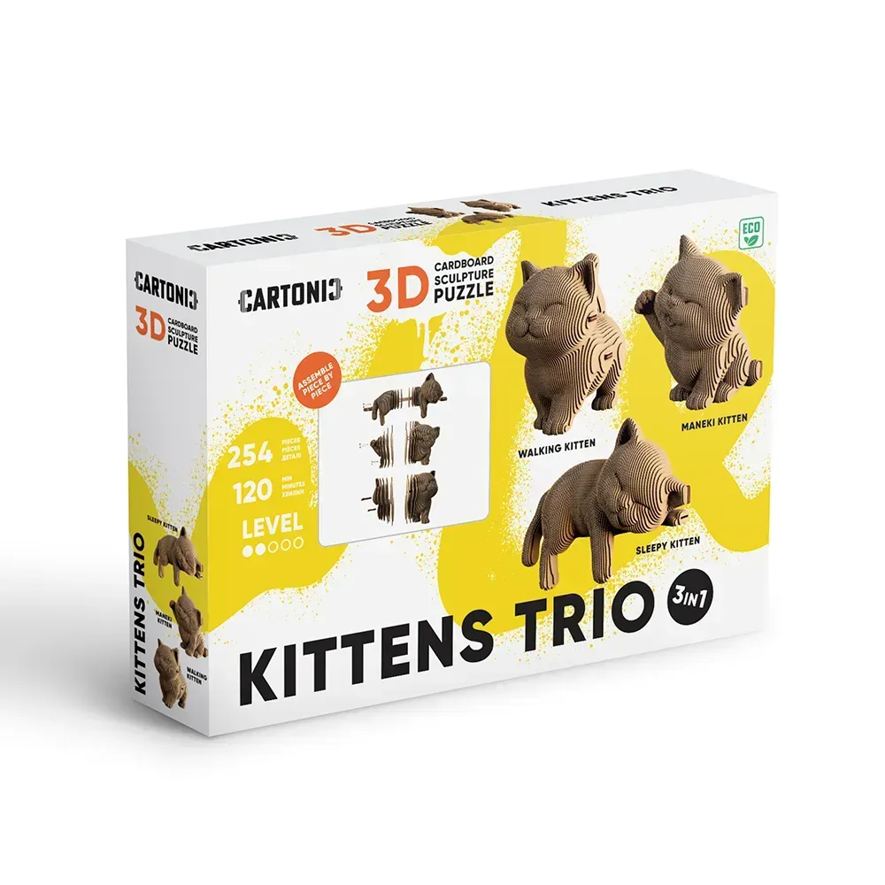 Картонний конструктор "Cartonic 3D Puzzle KITTENS TRIO", CARTKITTENS 12