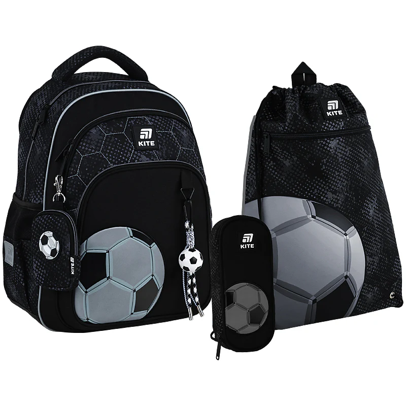 Набір рюкзак + пенал + сумка для взуття Kite 763M Football, SET_K25-763M-2