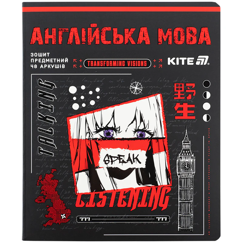 Зошит 48  лн, Предметка - Англ. мова, софт тач+УФ, Cyber, K25-240-28