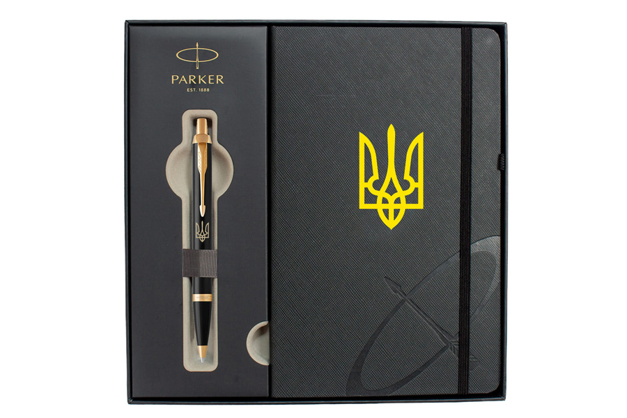 Ручка Parker IM Ukraine Black позол. кул. Тризуб + блокнот Parker + подар.упак., 22032b24_T001y 3