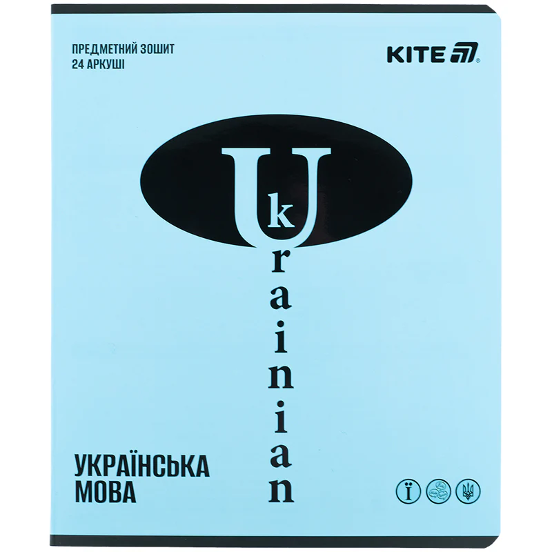 Зошит 24 лн, Предметка - Укр.мова., софт тач+УФ, Bright, K25-240-19