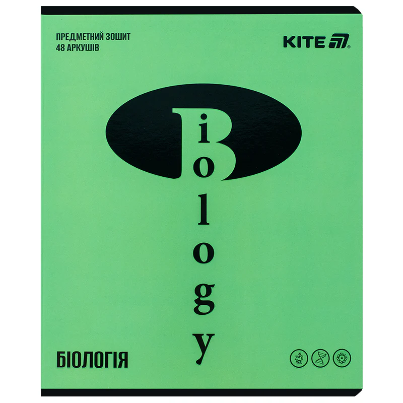 Зошит 48 кл, Предметка - Біологія, софт тач+УФ, Bright, K25-240-17
