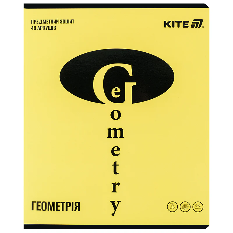 Зошит 48 кл, Предметка - Геометрія, софт тач+УФ, Bright, K25-240-11