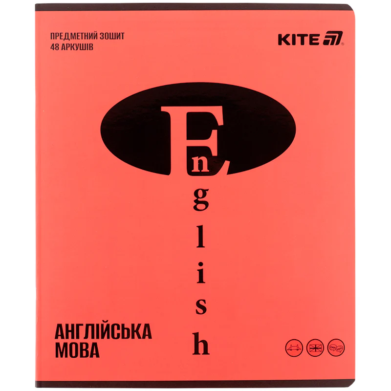 Зошит 48  лн, Предметка - Англ. мова, софт тач+УФ, Brigh, K25-240-18