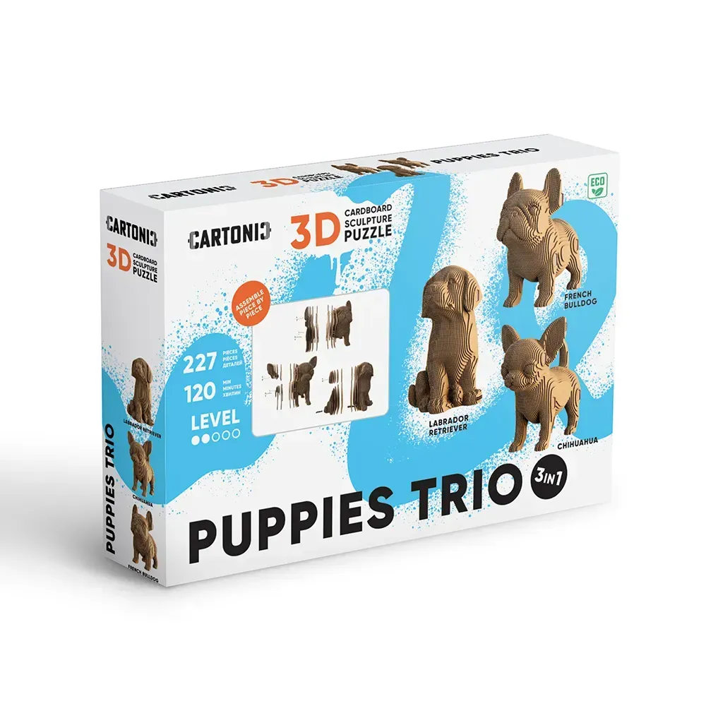 Картонный конструктор "Cartonic 3D Puzzle PUPPIES TRIO", CARTPUPPIES 13