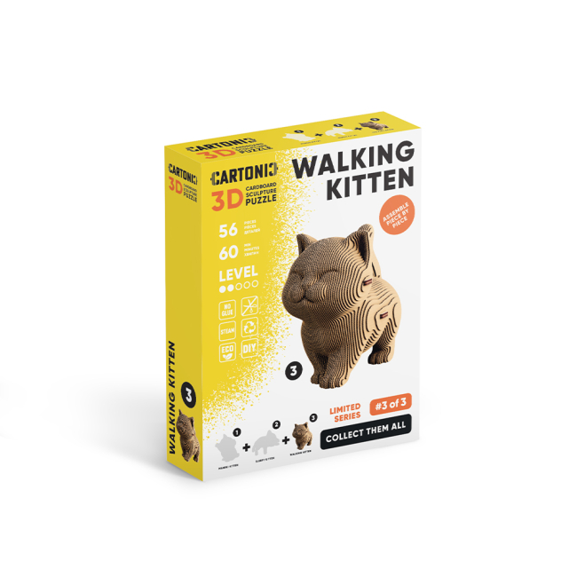 Картонный конструктор "Cartonic 3D Puzzle WALKING KITTEN", CARTMNWALK 3