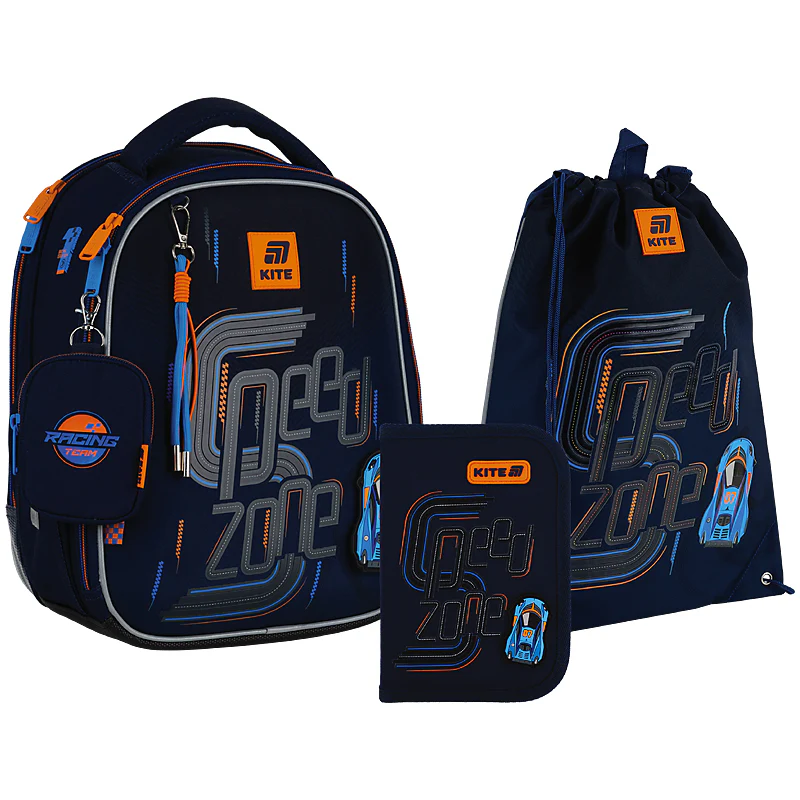 Набор рюкзак + пенал + сумка для обуви Kite 555 Speed Zone, SET_K25-555S-3