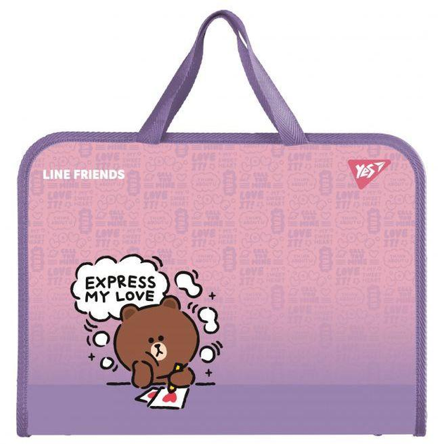 Папка-портфель Yes "Line Friends" FC на молнии, с тканевыми ручками, 492315