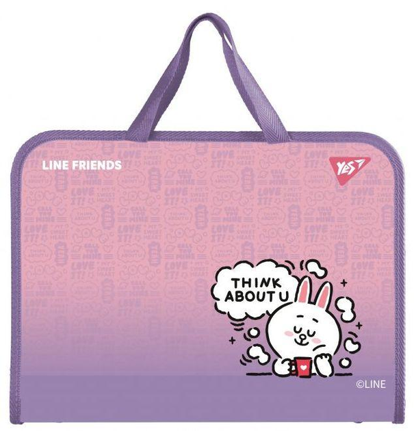 Папка-портфель Yes "Line Friends" FC на молнии, с тканевыми ручками, 492315 1