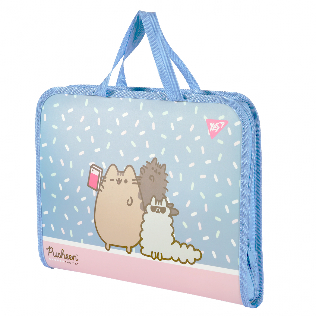 Папка-портфель Yes "Pusheen" FC на блискавці, з тканинними ручками, 492316 2