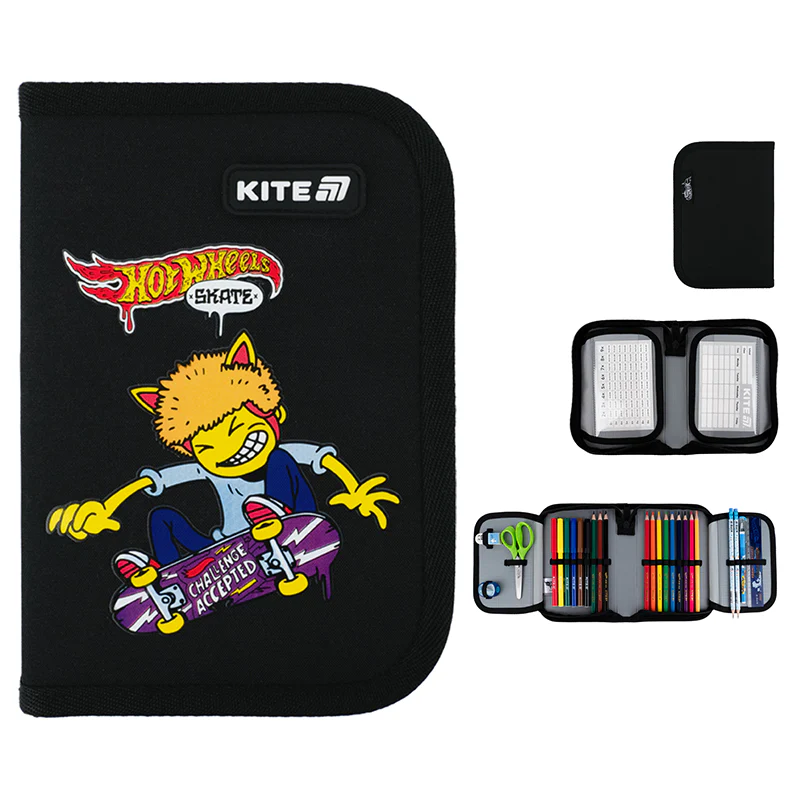 Пенал Kite 1 отделение, 2 отворота, с наполнением 622H-2 HW, HW25-622H-2