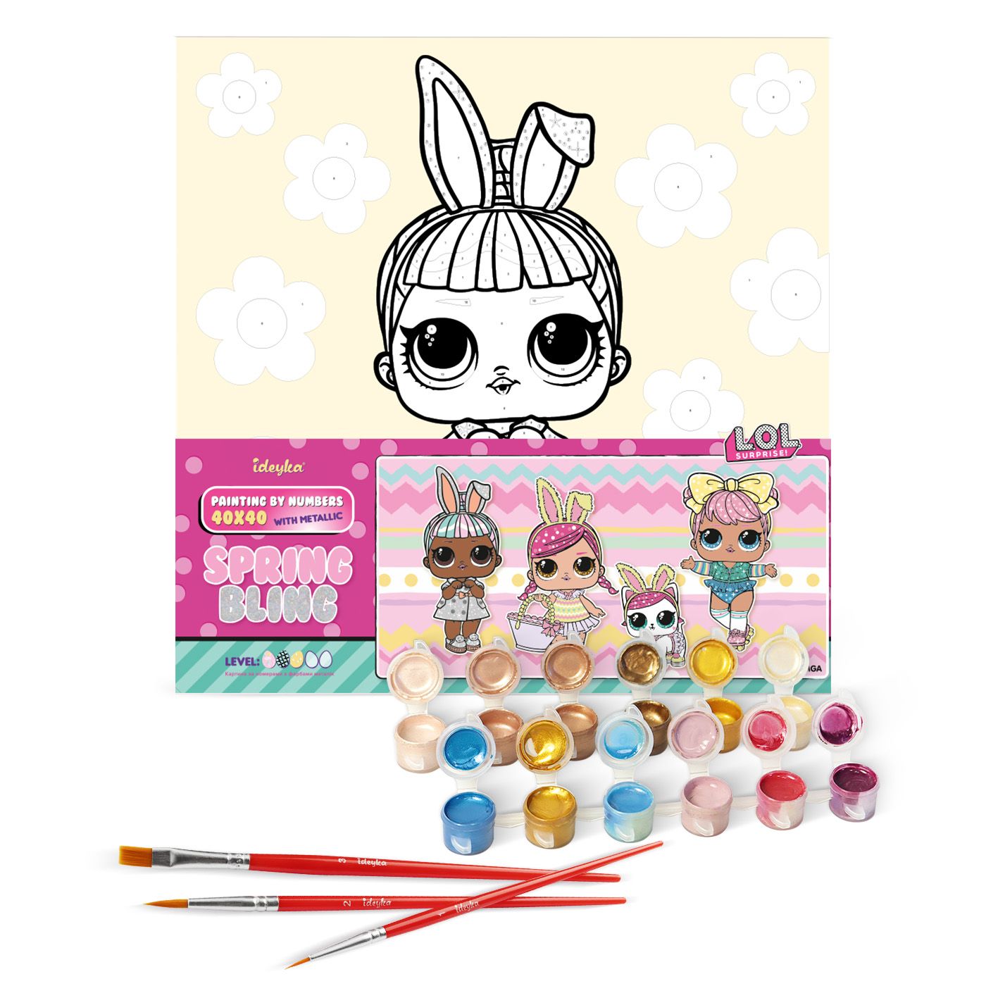 Картина по номерам "L.O.L. Surprise! Spring Bling Carats" 40*40 см, KHO1100, ТМ "Ideyka" 1