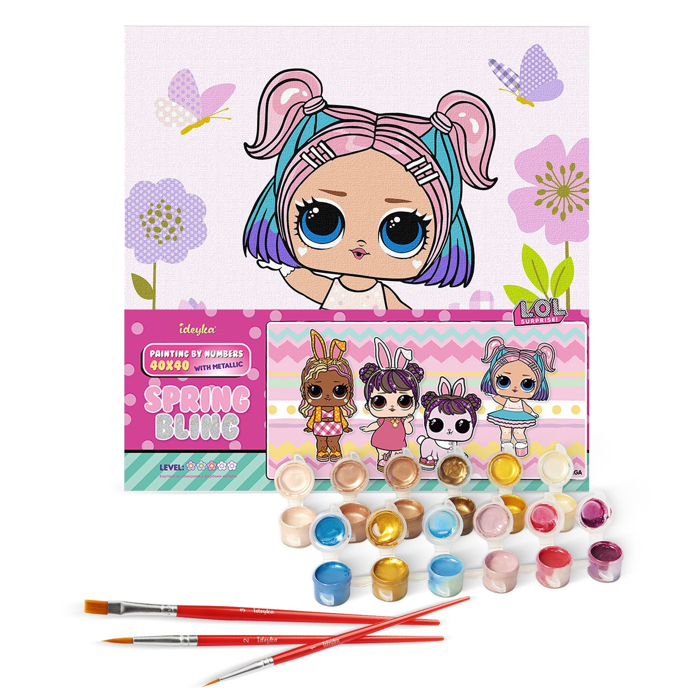 Картина по номерам "L.O.L. Surprise! HipHop4Lyfe CandyQT" 40*40 см, KHO1104, ТМ "Ideyka" 1