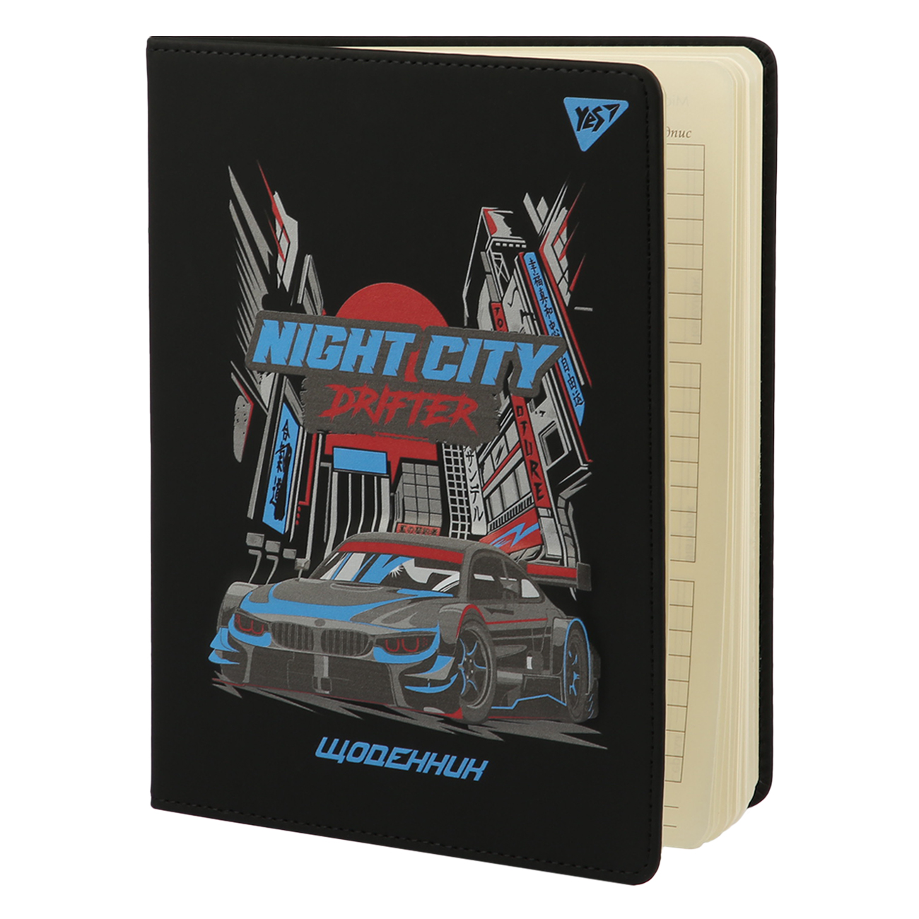 Щоденник шк. YES PU твердий "Night city drifter", A5, 40 арк., 911609 1