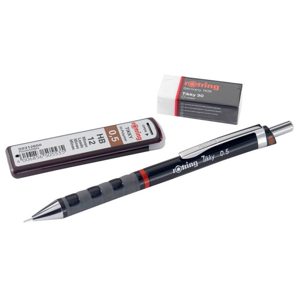 Олівець механічний 0,5 мм Rotring Tikky чорн.+гріфелі+ластик блістер (R1904817) 1