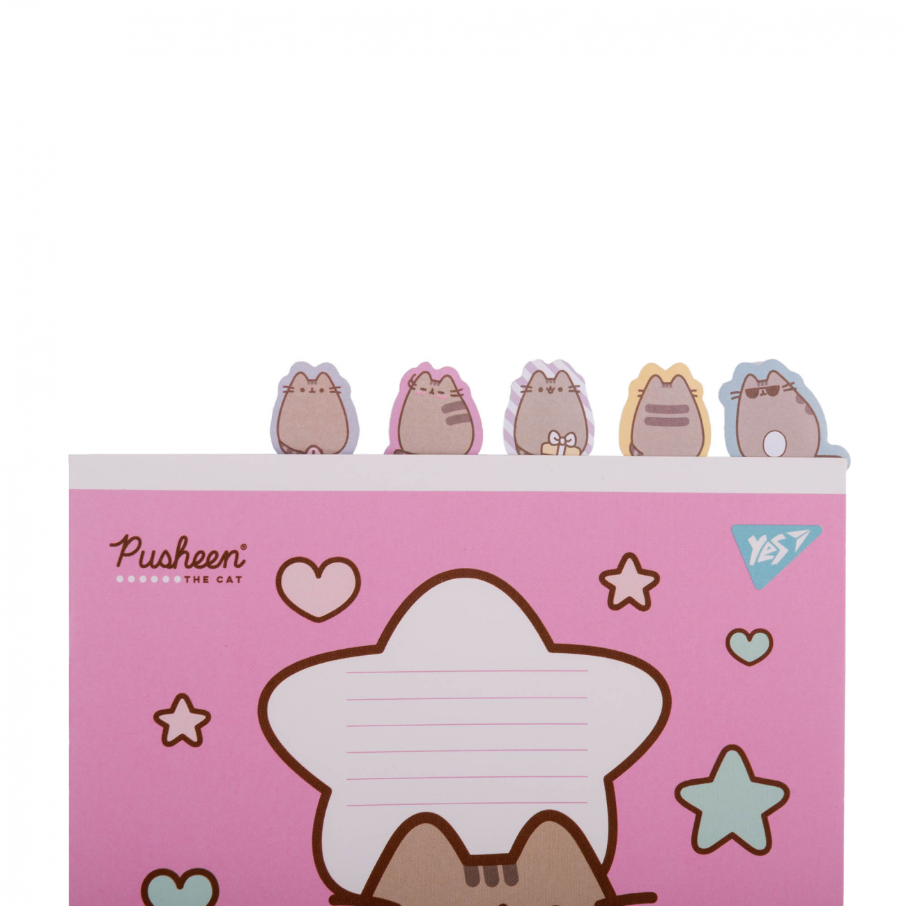 Індекси паперові Yes "Pusheen", 55*22 мм, 100 шт (5*20), 170438 1