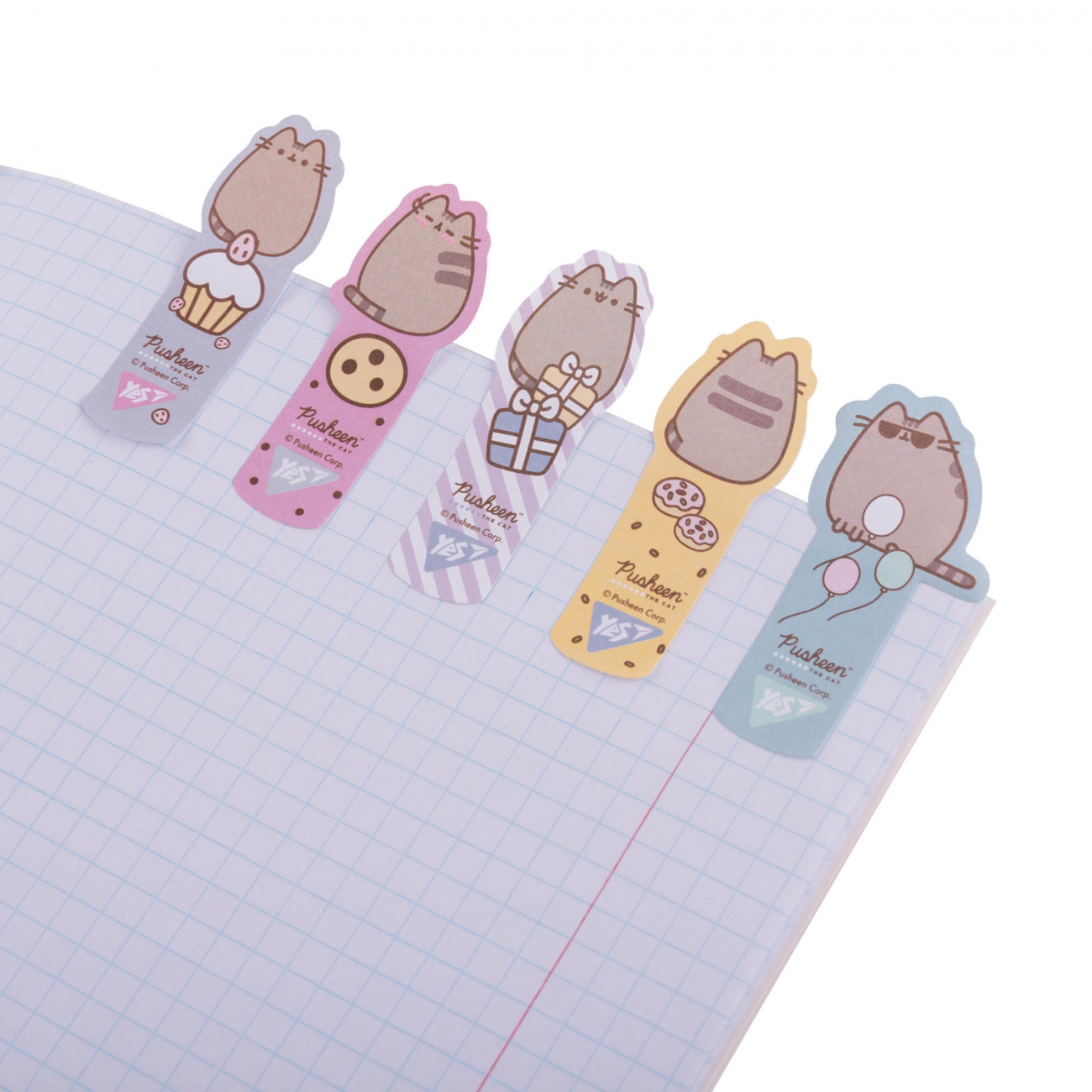 Індекси паперові Yes "Pusheen", 55*22 мм, 100 шт (5*20), 170438 2
