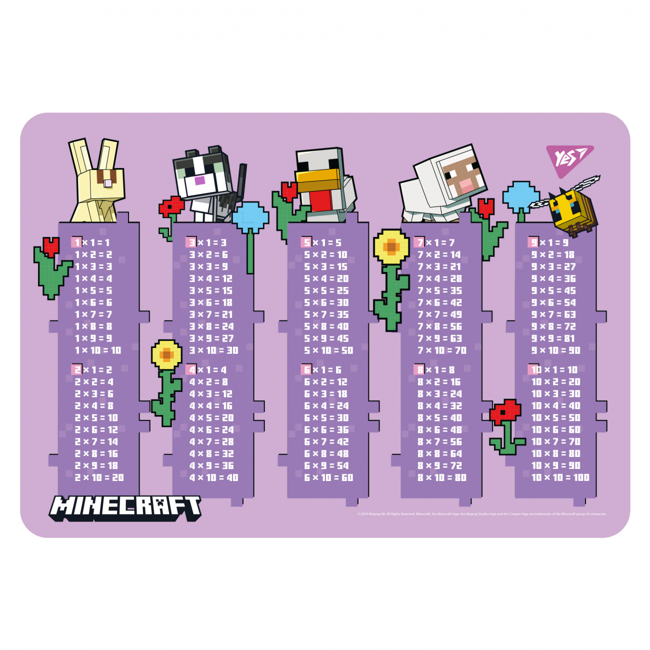 Подкладка пластиковая для стола Yes "Minecraft. Spring" табл.множ., 492322