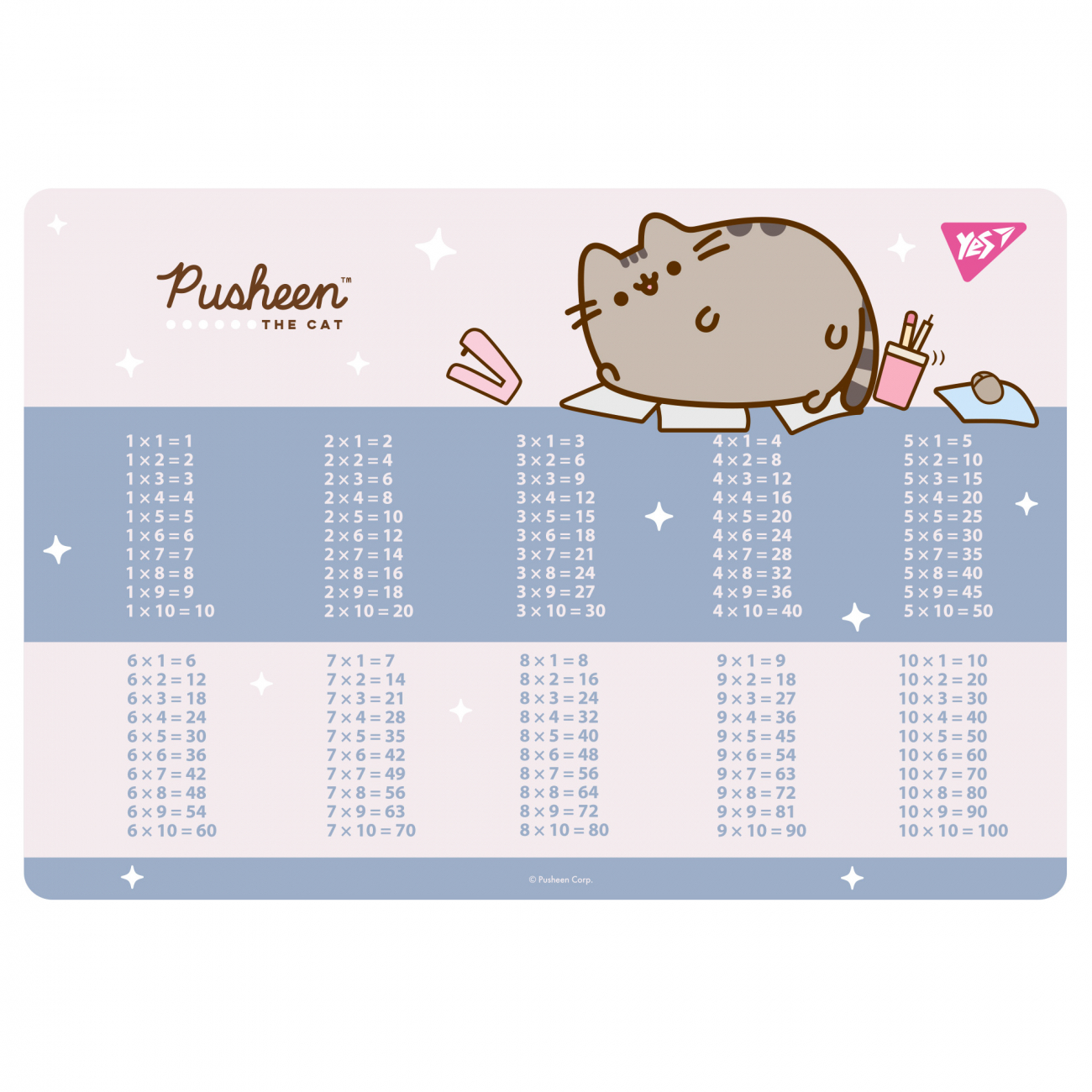 Подкладка для стола Yes "Pusheen" табл. множ., розовая, 492323