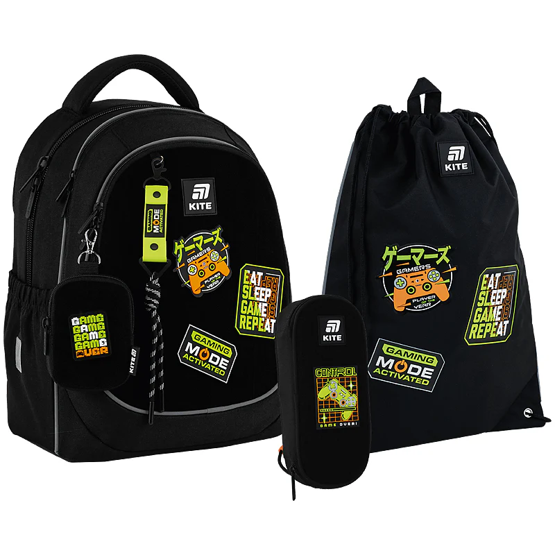 Набір рюкзак + пенал + сумка для взуття Kite 700 Gaming Mode, SET_K25-700M-5