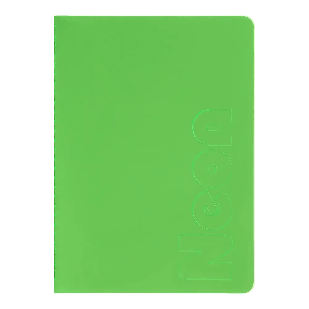 Книга записна А5 80 арк, "Neon" пружина, кл., зшита обкладинка PVC, зелена, BM.24822180-04