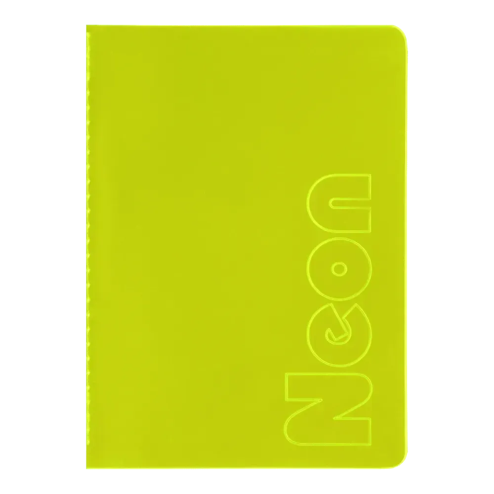 Книга записна А5 80 арк, "Neon" пружина, кл., зшита обкладинка PVC, жовта, BM.24822180-08