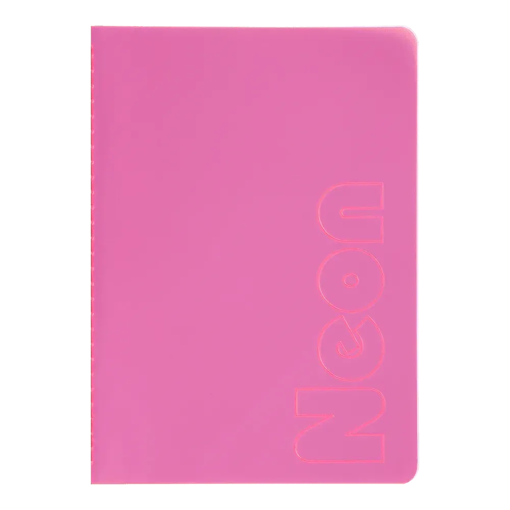 Книга записна А5 80 арк, "Neon" пружина, кл., зшита обкладинка PVC, рожева, BM.24822180-10