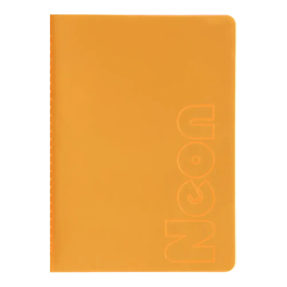 Книга записна А5 80 арк, "Neon" пружина, кл., зшита обкладинка PVC, помаранчева, BM.24822180-11