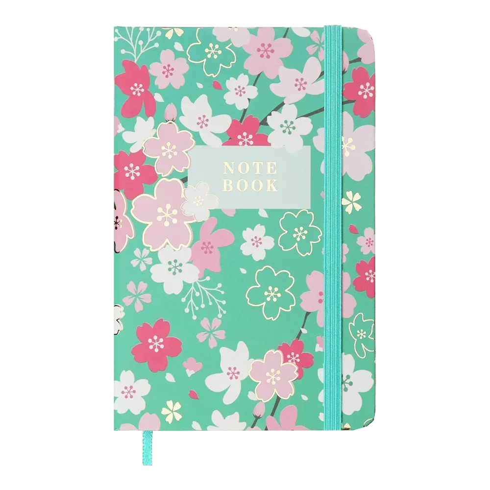 Книжка записна Blossom на гумці, А6, 80 арк., кліт., офсет, блакитна, BM.256102-14