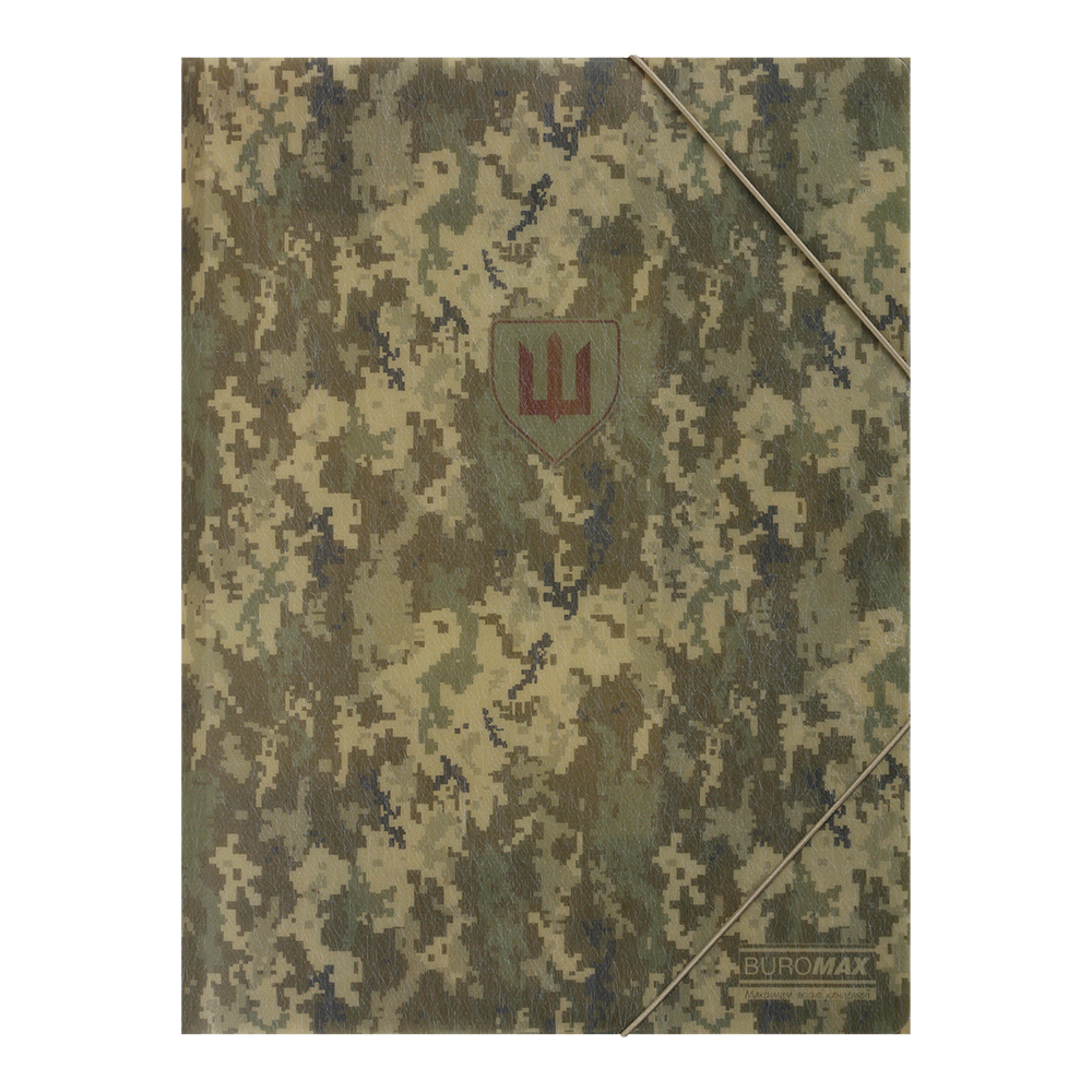 Папка на гумках А4 Military, матовий непрозорий пластик, зелений, BM.3908-04