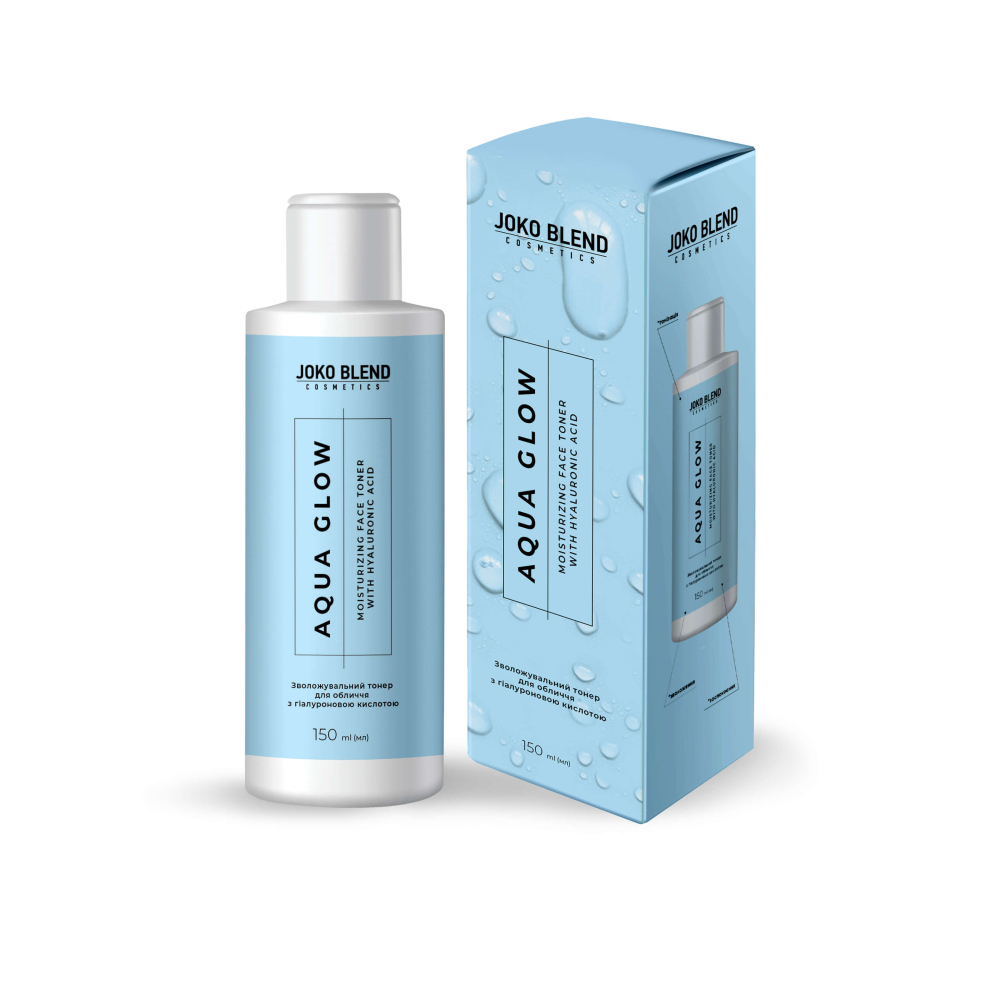 Зволожувальний тонер для обличчя з гіалуроновою кислотою Aqua Glow Joko Blend 150 мл, 289536