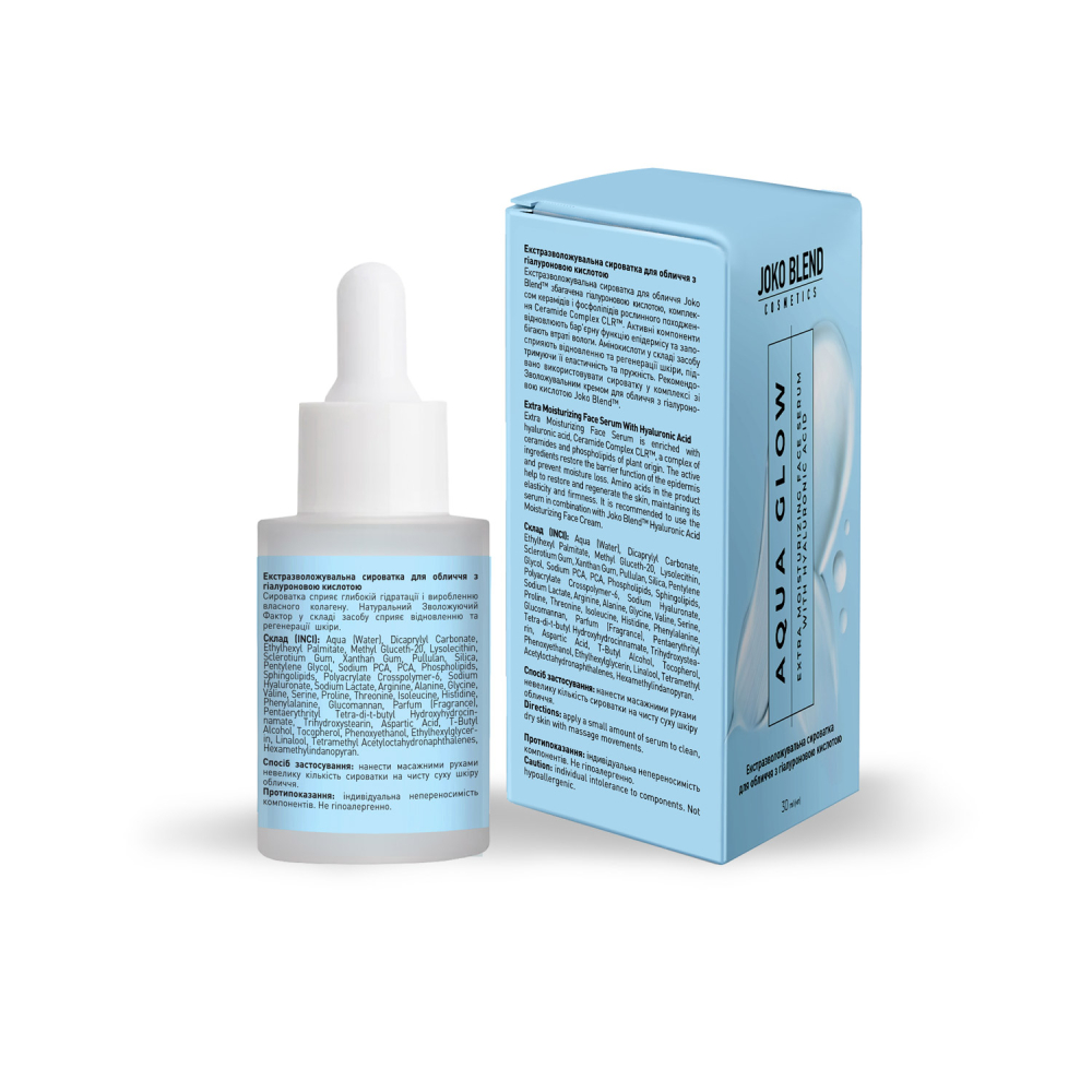 Екстразволожувальна сироватка для обличчя з гіалуроновою кислотою Aqua Glow Joko Blend 30 мл, 289537 1