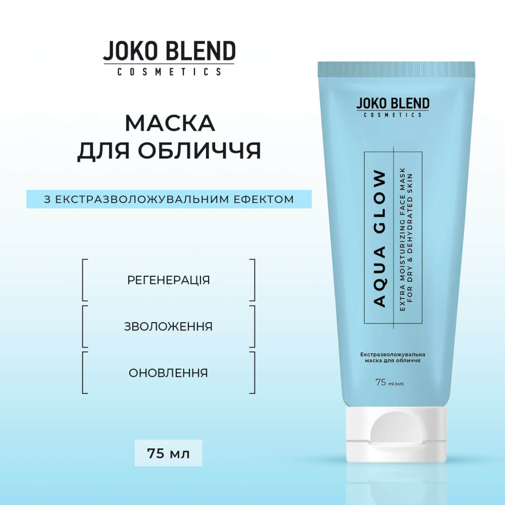 Екстразволожувальна маска для обличчя з гіалуроновою кислотою Aqua Glow Joko Blend 75 мл, 289539 3