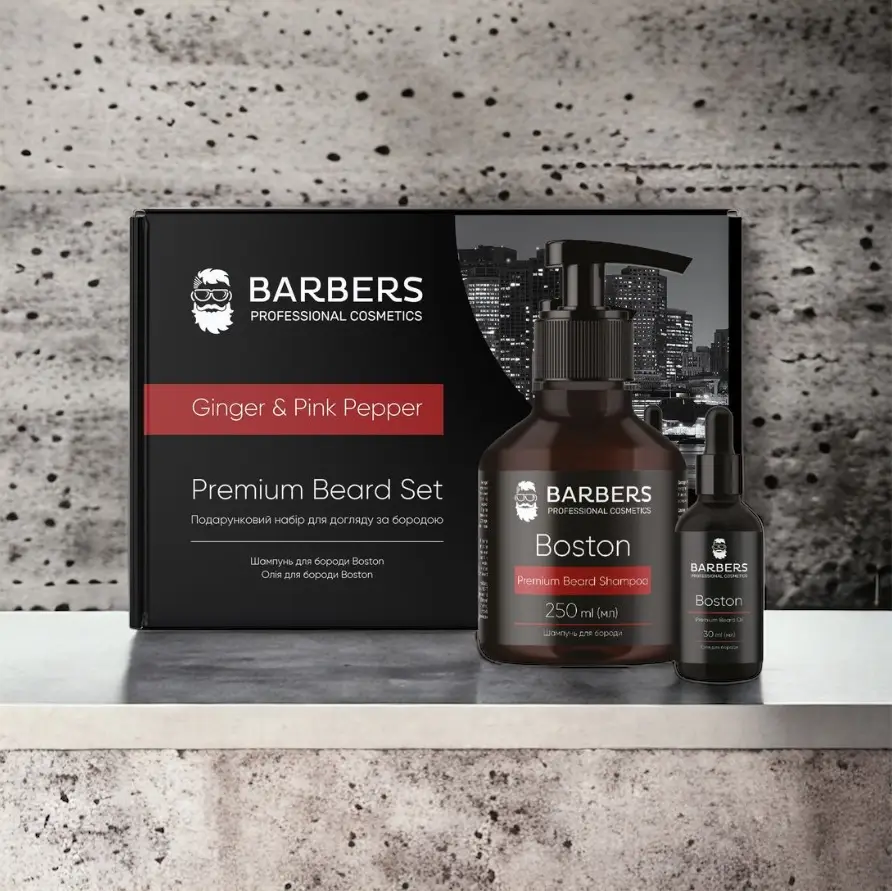 Подарунковий набір для догляду за бородою Ginger & Pink Pepper Barbers, 289416 1