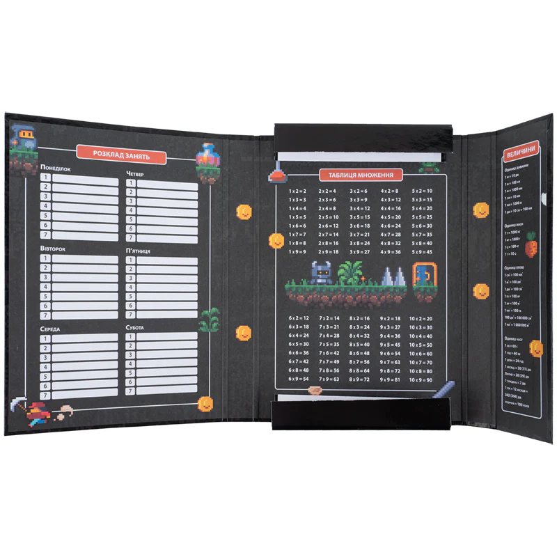 Папка для тетрадей В5 на резинке картон, Pixel Game, K25-210-2 3