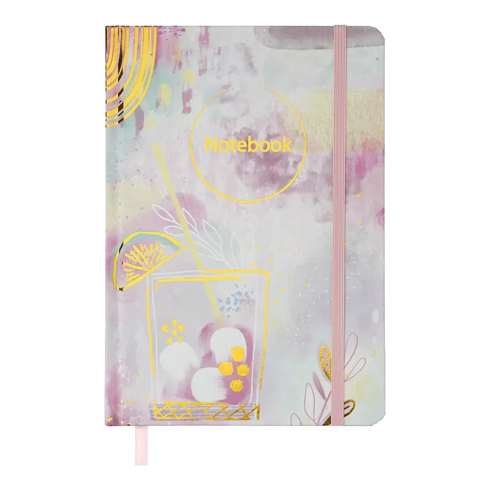 Книжка записна Abstract на гумці, А5, 96 арк., кліт., офсет, світло-рожева, BM.255115-43