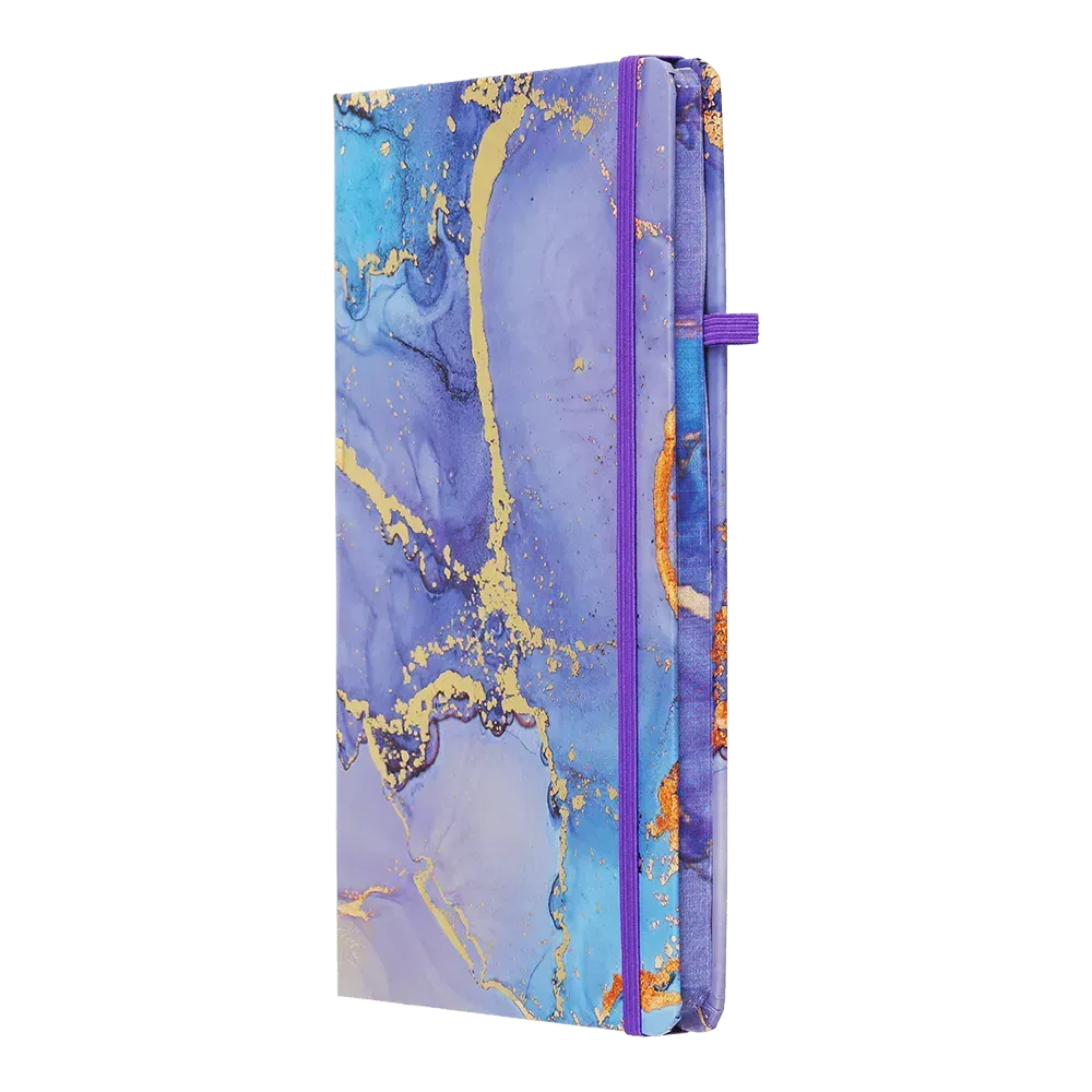Книжка записна Marble на гумці, А5, 80 арк., кліт., офсет, фіолетова, BM.255121-07 1