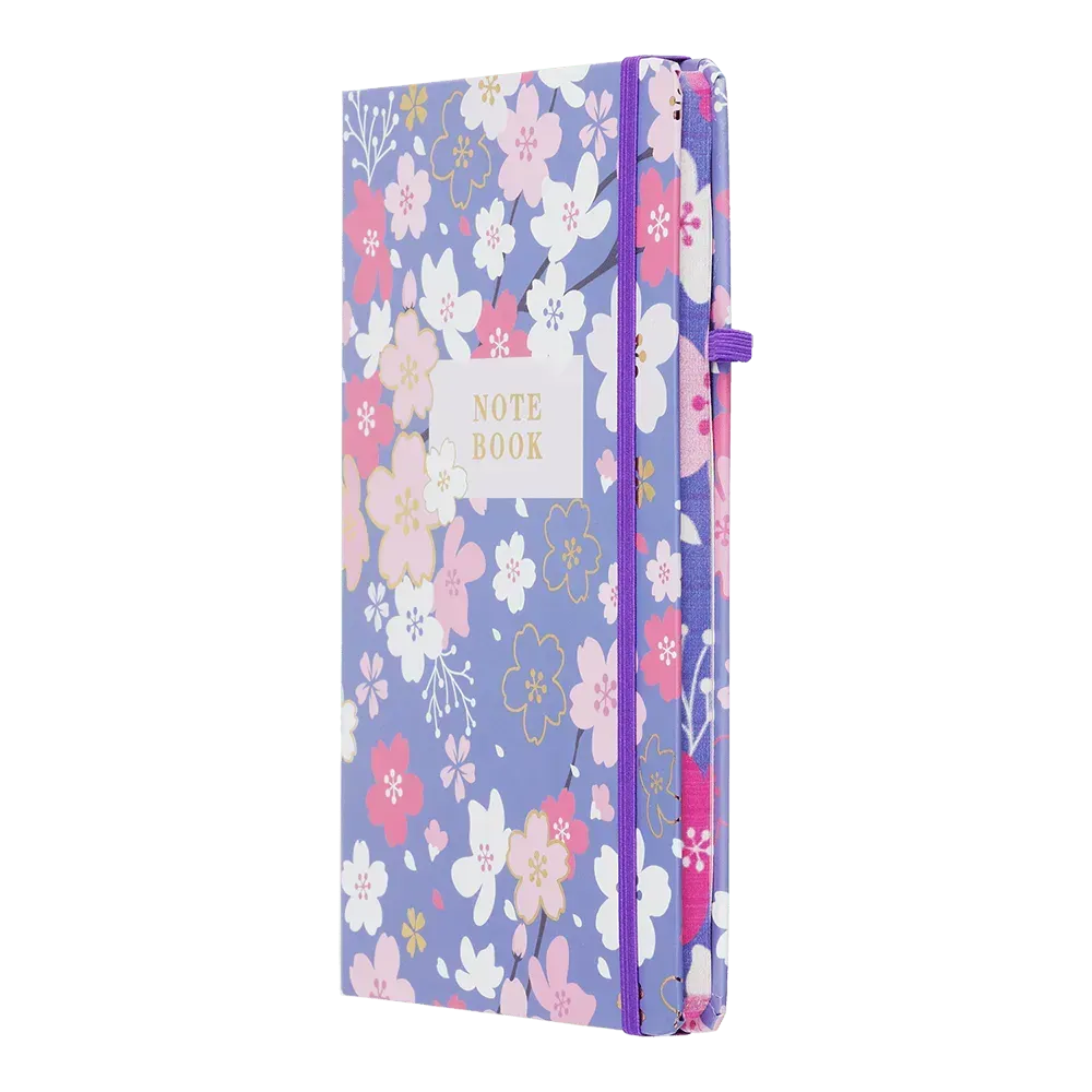 Книжка записна Blossom на гумці, А5, 80 арк., кліт., офсет, фіолетова, BM.255122-07 1