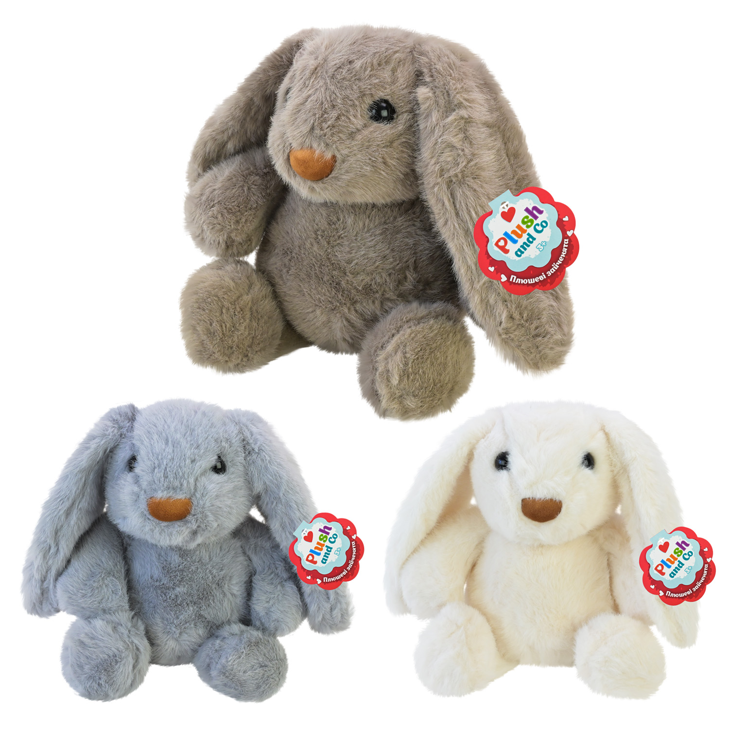 Мягкая игрушка Plush and Co Кролик 30 см, 3 цвета, PLC25010