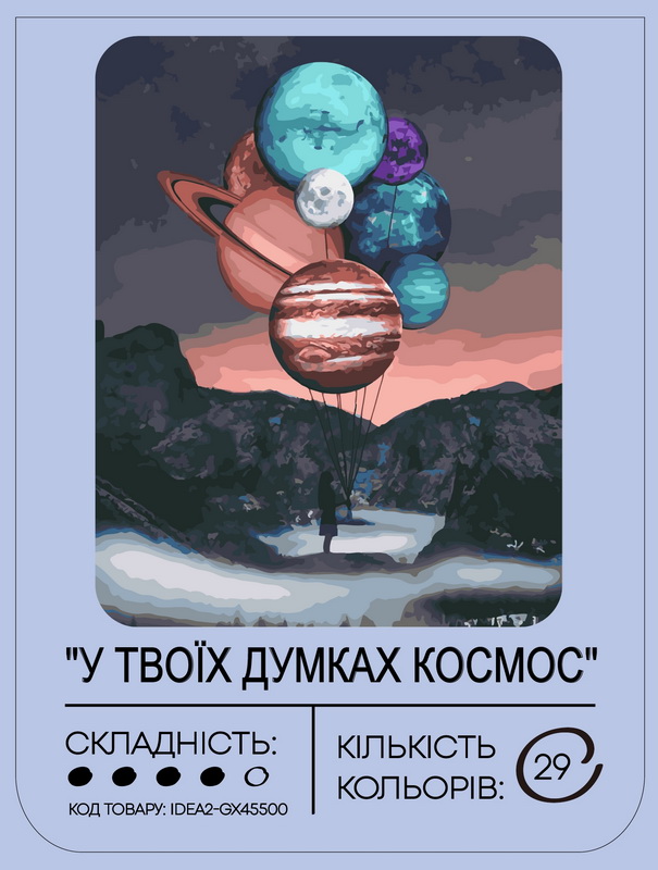 Картина по номерам "В мыслях твоих космос" 40*50 см, IDEA2-GX45500, ТМ "99IDEAS" 1