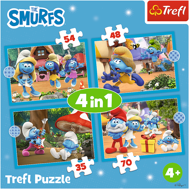 Пазл "4 in 1 (35, 48, 54, 70)" - Село Смурфів, The Smurfs, 34656, Trefl 5