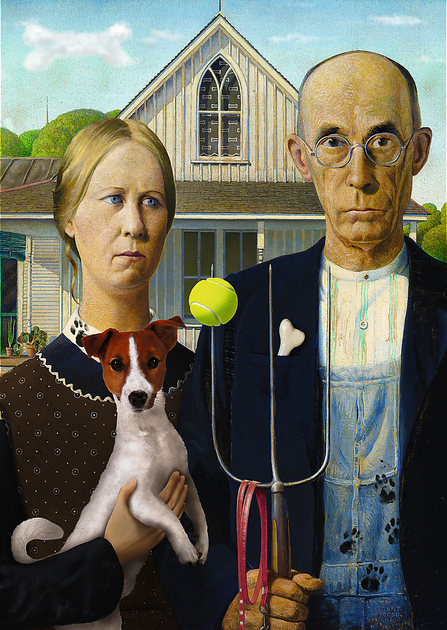 Пазл "500" - American Gothic:Собаче видання, 37526, Trefl 1