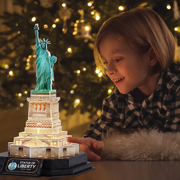 Трехмерная головоломка-конструктор с LED подсветкой "Статуя Свободы", Cubic Fun, L536h 3