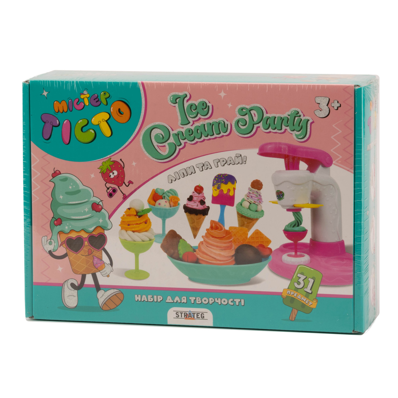 Набір для творчості Містер тісто Ice Cream Party, 41017, ТМ "Strateg" 3